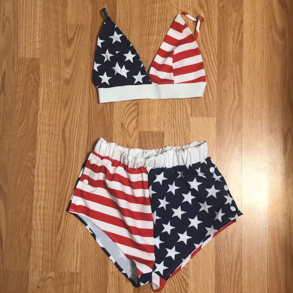 2 piece set , American pride shorts and top